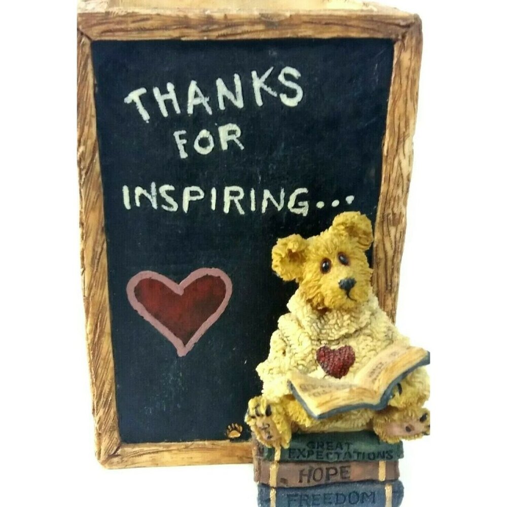 Boyds Bear Pencil Holder Container Figurine Pen Container Retired